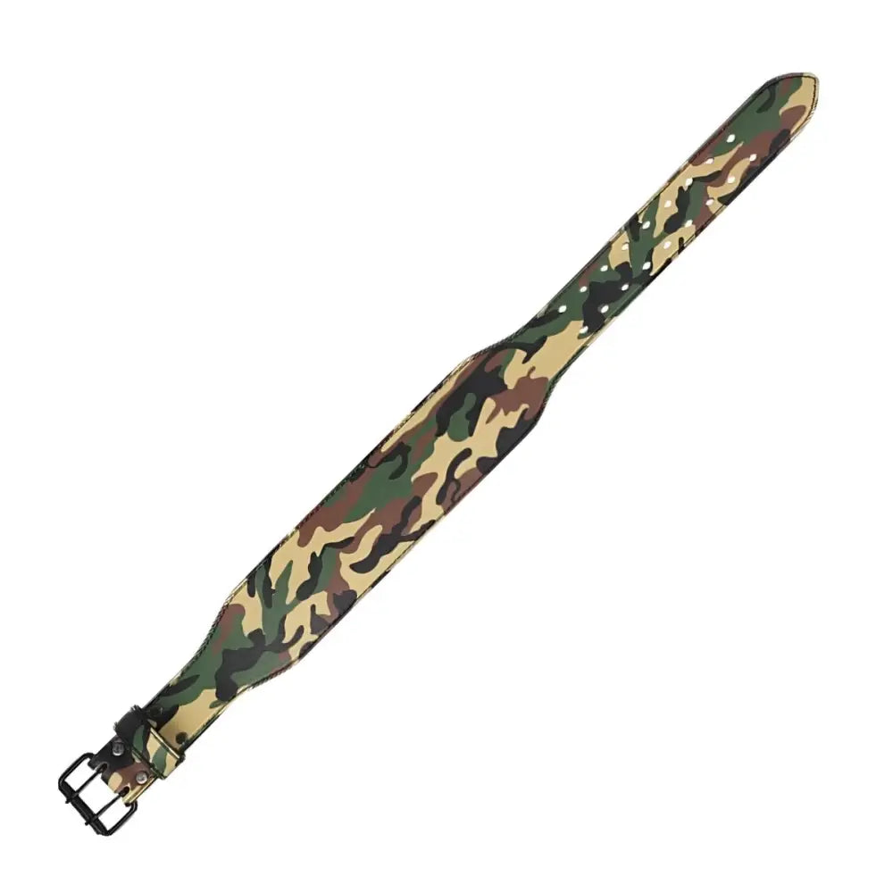 Camouflage support belt for weightlifting and strength training activities