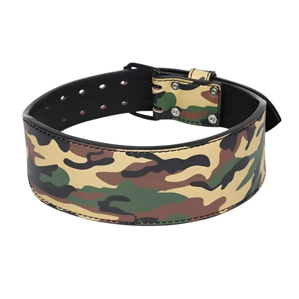 Camouflage support belt for weightlifting and strength training for enhanced stability