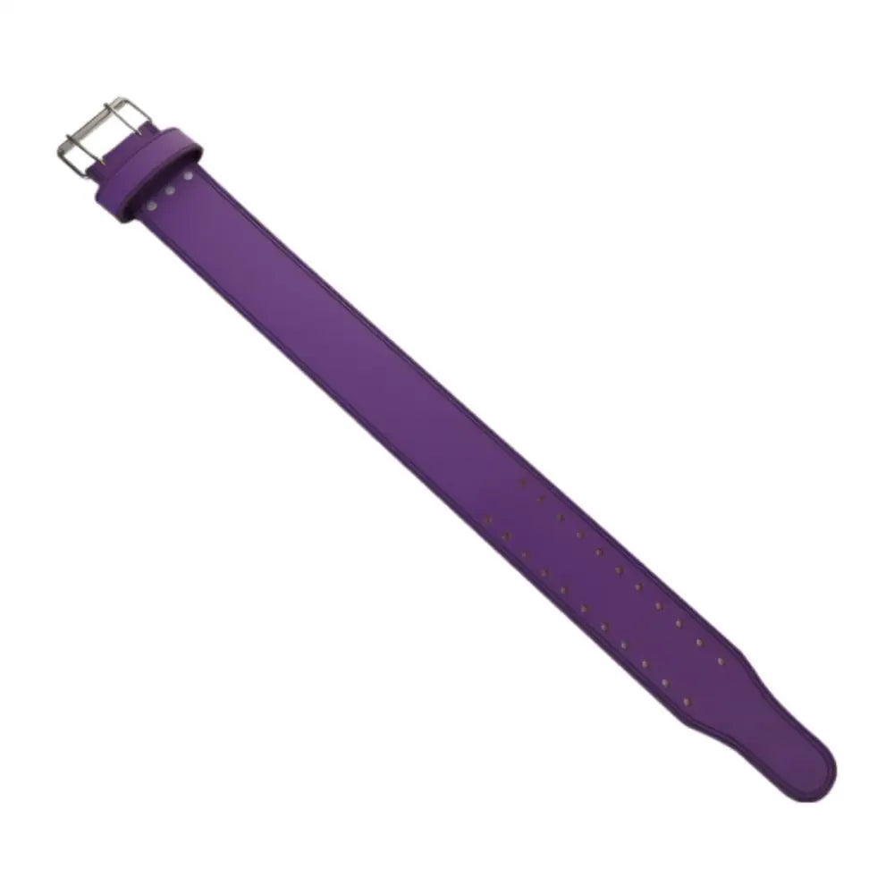 Omer Leather Lifting Belt in Purple and Red Leather with Metal Buckle