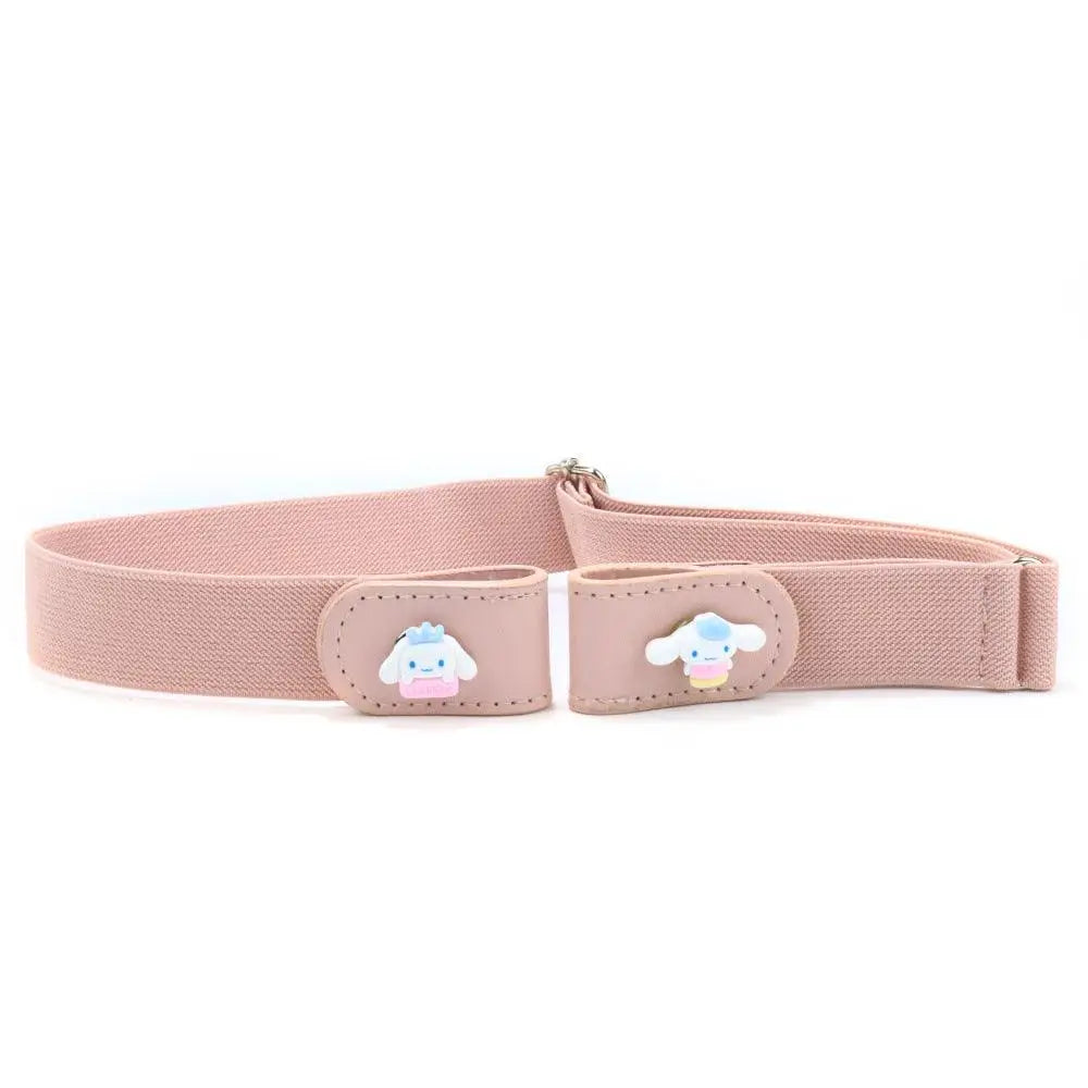 Pink elastic belt with Cinnamoroll accents for child’s wardrobe accessory