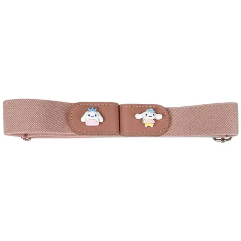 Yellow elastic belt with cartoon bunny characters for child’s wardrobe accessory