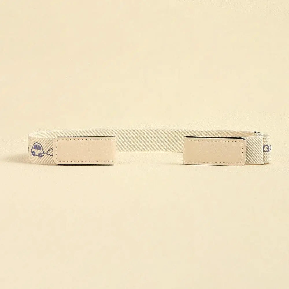 Elastic belt with car pattern featuring Erwin buckle-free belt for stylish comfort
