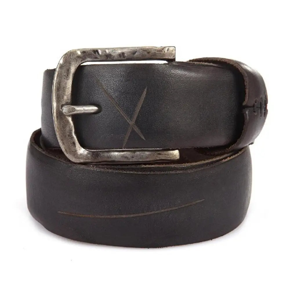 Elegant brown leather belt with silver buckle for timeless style and sophistication
