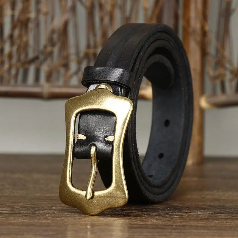 Radhika Leather Belt with Brass Buckle for Stylish Wear, crafted from quality leather