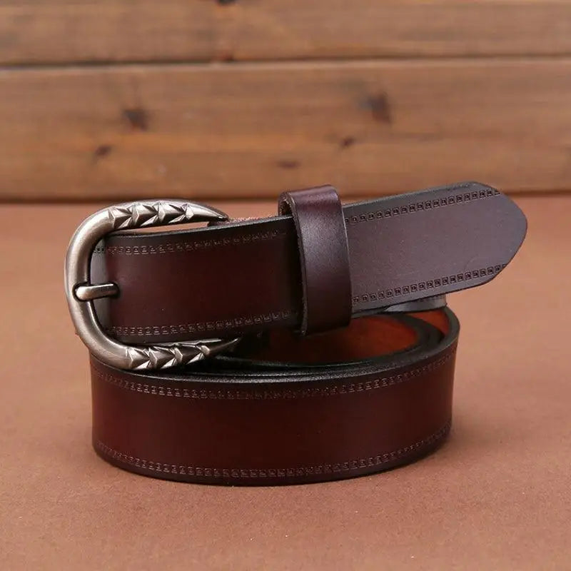 Gaby Belt in Burgundy Leather with Ornate Silver Buckle, stylish fashion accessory