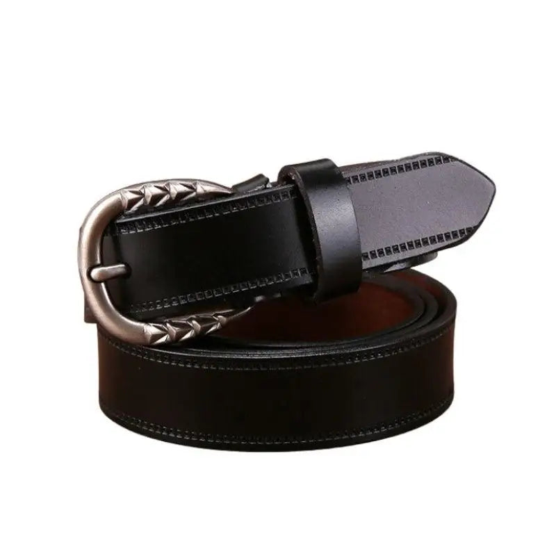 Gaby Belt in Brown Leather with Ornate Decorative Buckle showcasing craftsmanship