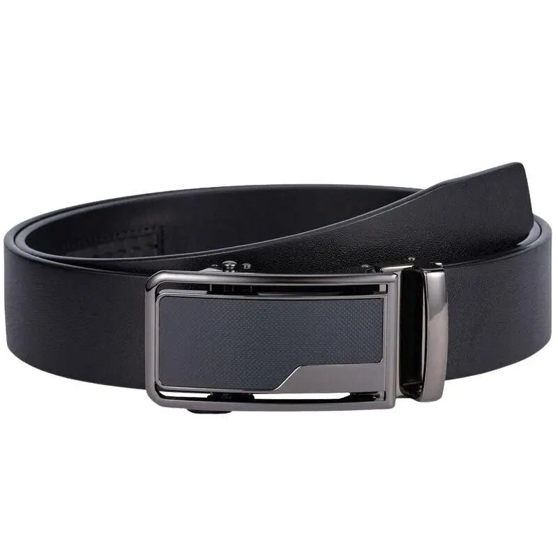 Black leather ratchet belt from Ivano Leather Belt in Brown with black or silver buckle
