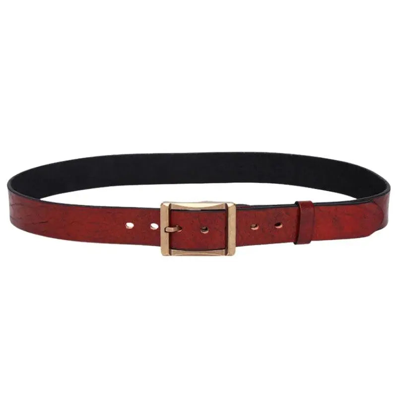 Brown leather belt with a gold buckle from Assorted Leather Belts with Brass and Gold Buckles