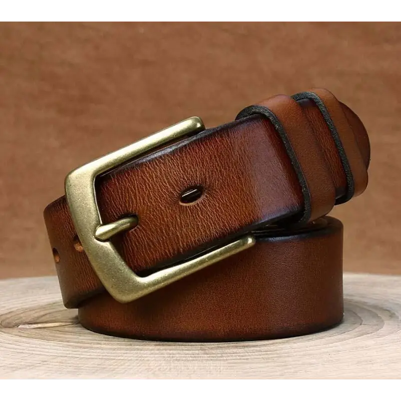 Caesia Leather Belt with Brass Buckle for Men, high-quality leather belt by Caesia Leather