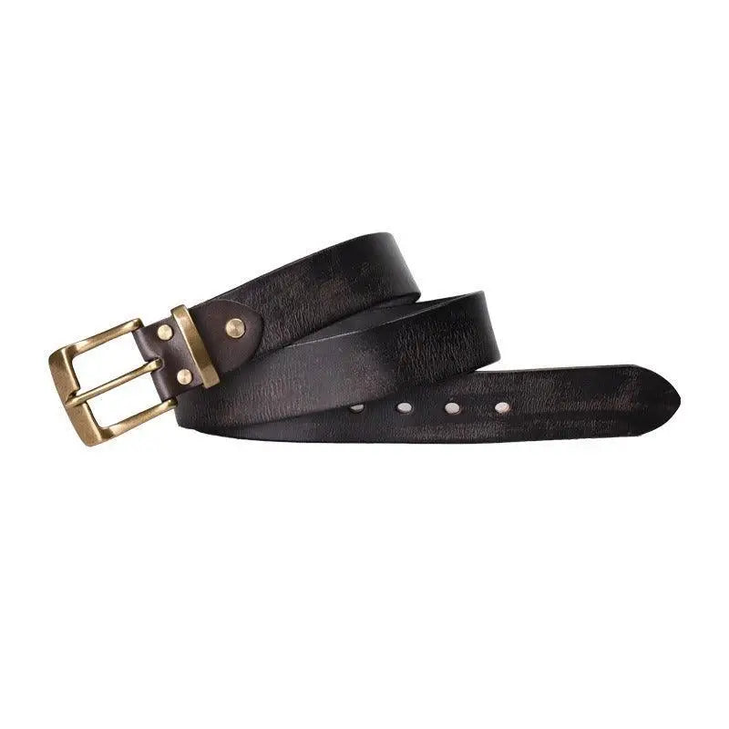 Paki Belt Brown Leather Belt with Gold Metal Buckle for stylish fashion accessories