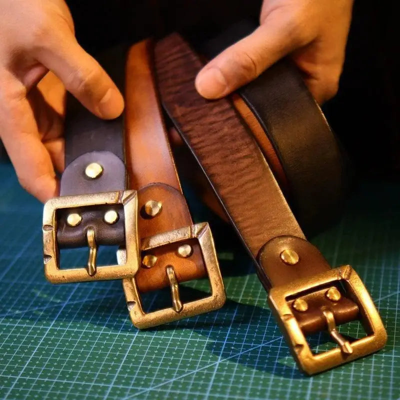 Shabaka Leather Belt with Brass Buckle for Elegant Style highlighting premium shabaka leather