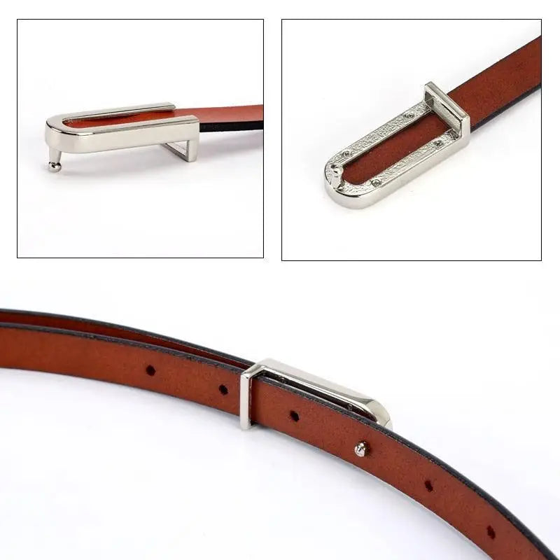 Brown leather belt with silver buckle from Assorted Leather Belts with Silver Buckles
