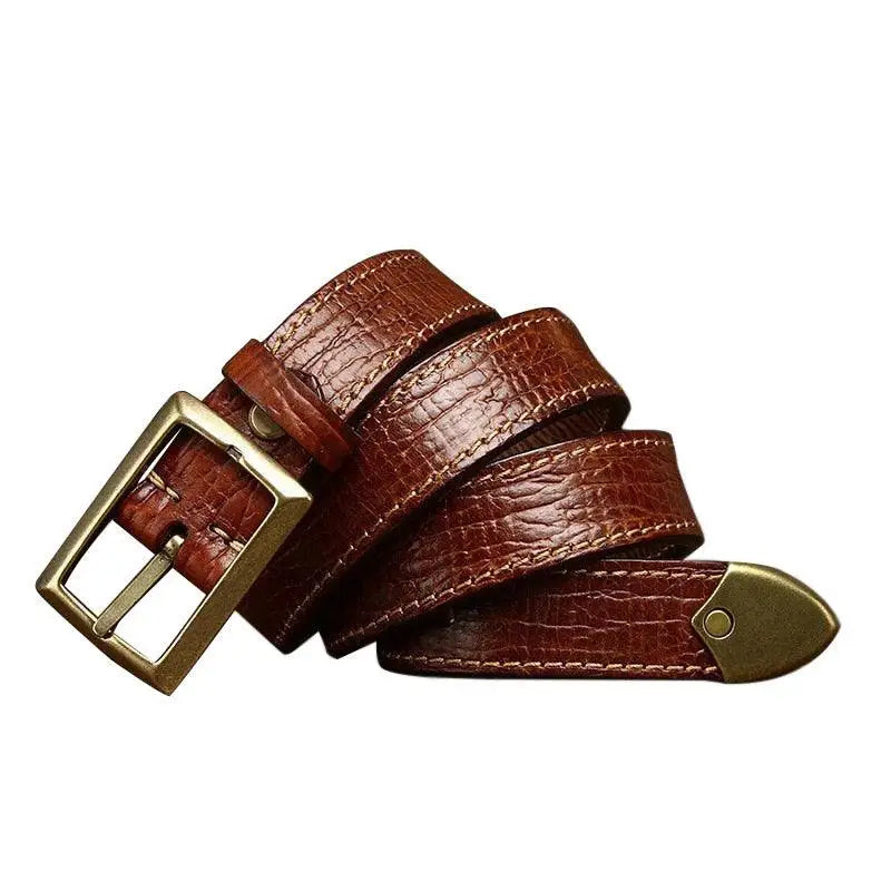 Avainia Leather belt with gold buckle from the Avainia Leather Belt Collection for men and women