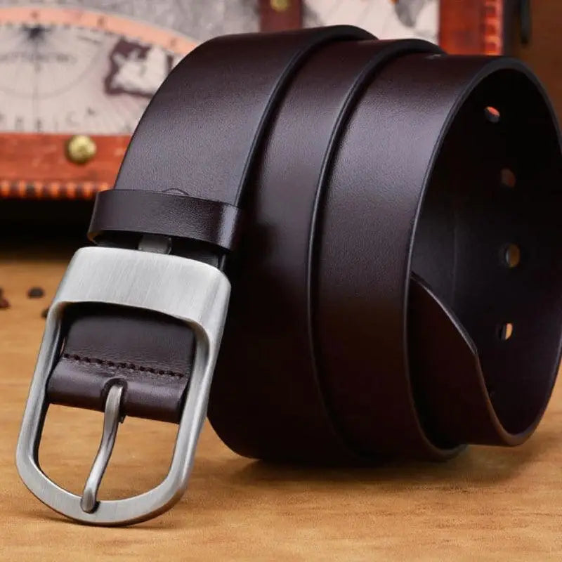 Domezio Leather Belt in Burgundy or Black with Silver Buckle for stylish leather belts