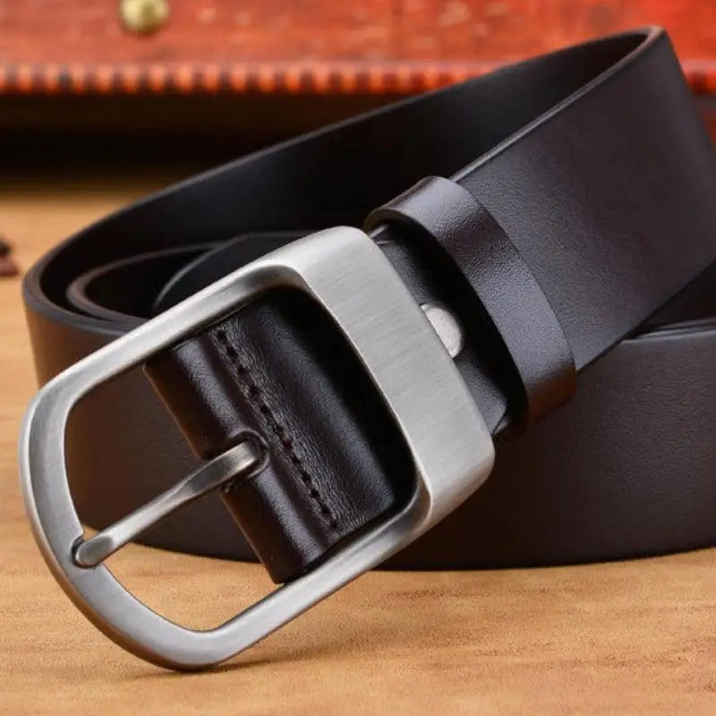 Domezio Leather Belt in Burgundy or Black with Silver Buckle showcasing premium leather belt quality