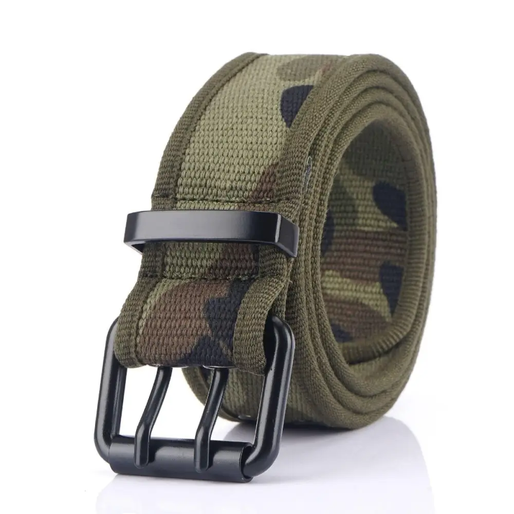 Camouflage Magjan Canvas Belt with double-prong buckle from Magjan Canvas Belt Collection