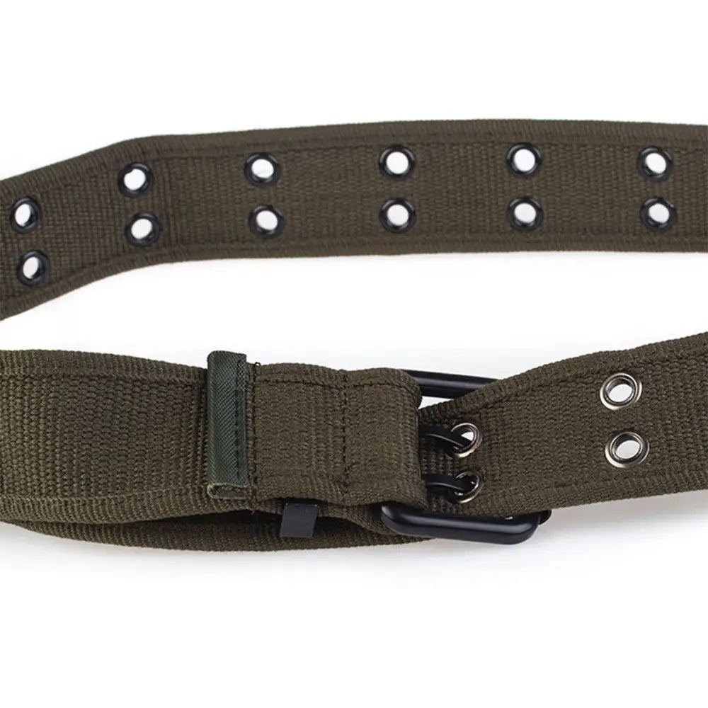 Olive green Magjan Canvas Belt from the Magjan Canvas Belt Collection with double-prong buckle