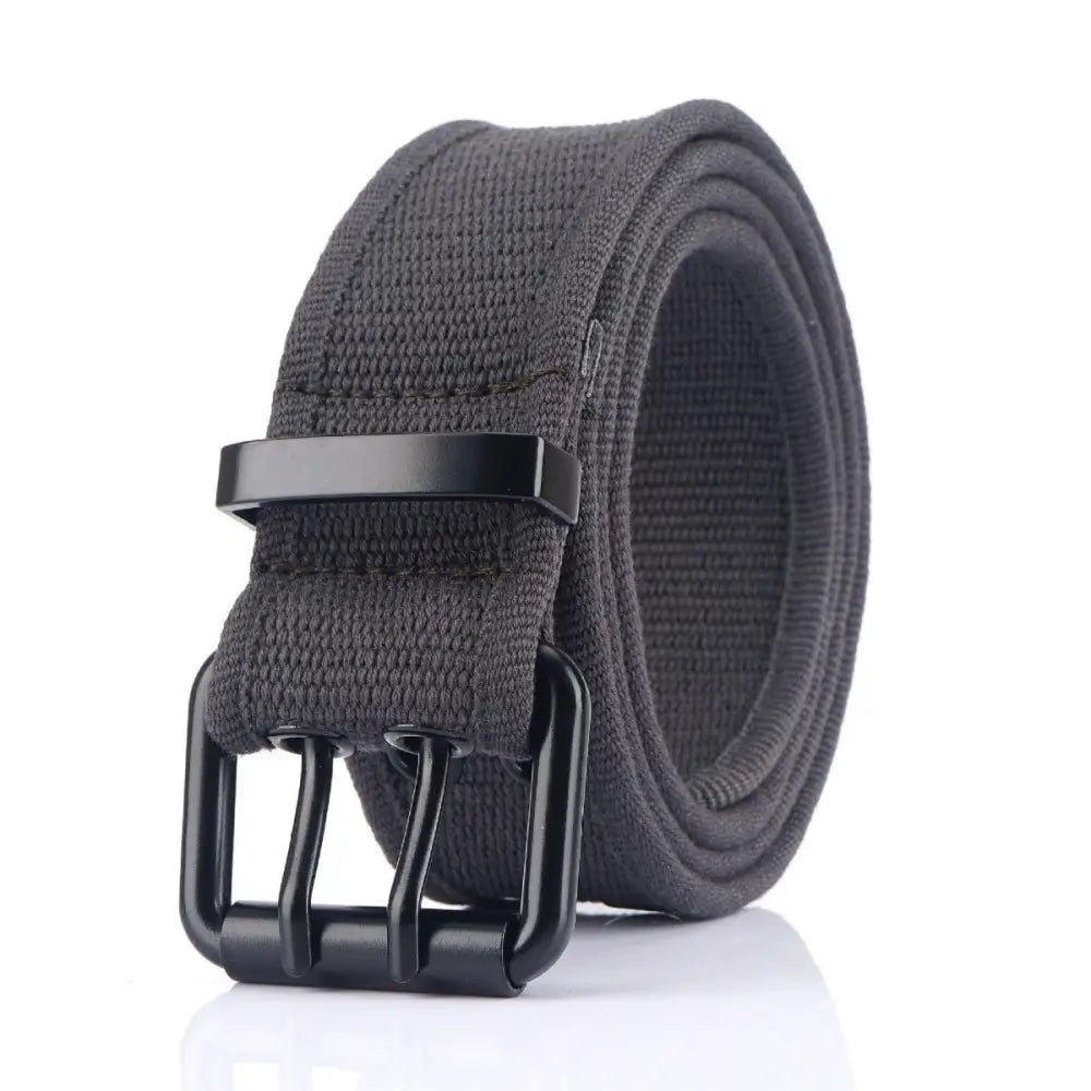 Black Magjan Canvas Belt with double buckle from the Magjan Canvas Belt Collection