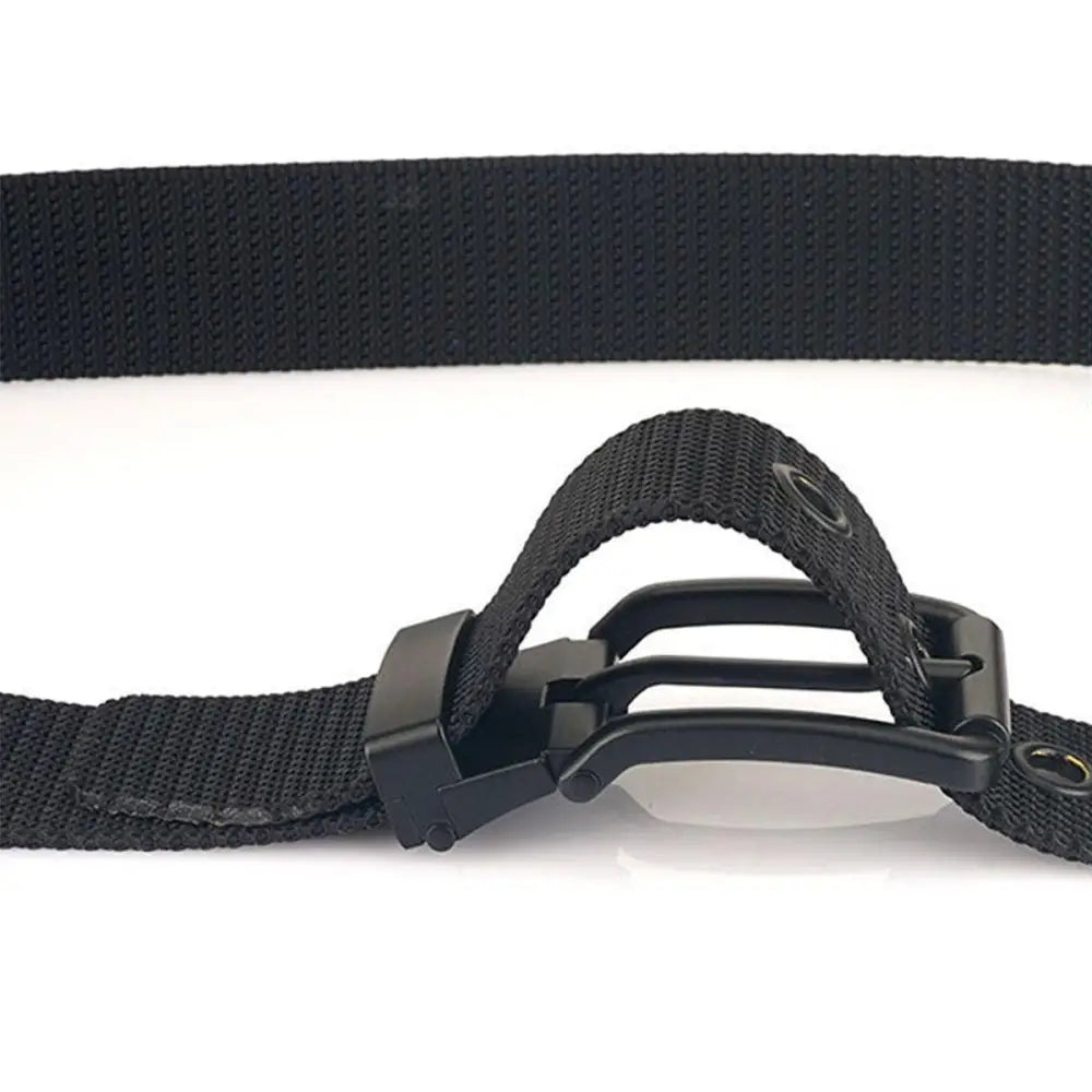 Black nylon canvas belt with metal buckle from Nylon and Canvas Belts with Metal Buckles in Gray and Black