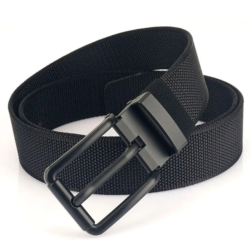 Black Canvas Belt with Metal Buckle from Yedil Belt Collection of Nylon and Woven Belts