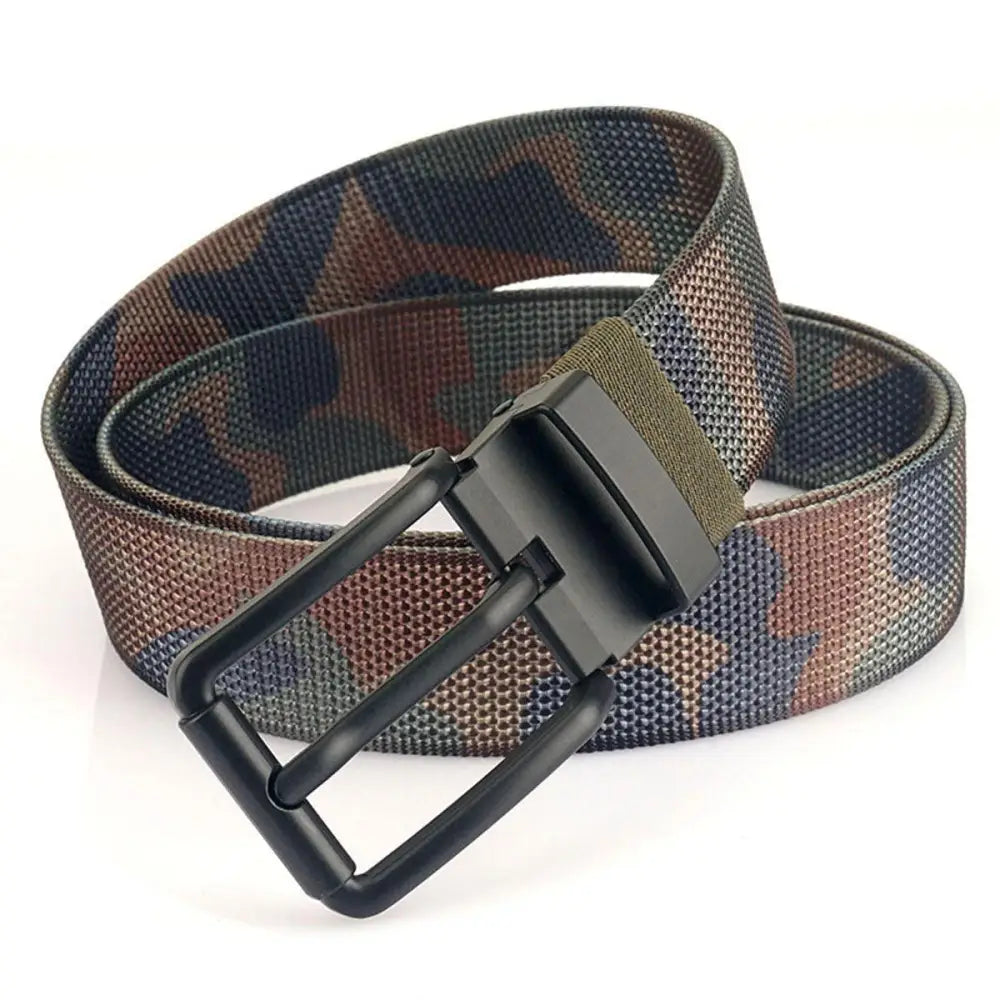 Camouflage belt with black buckle from Yedil Belt Collection of Nylon Canvas and Woven Belts