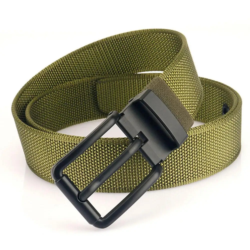 Olive green nylon belt with black buckle from Yedil Belt Collection of woven belts