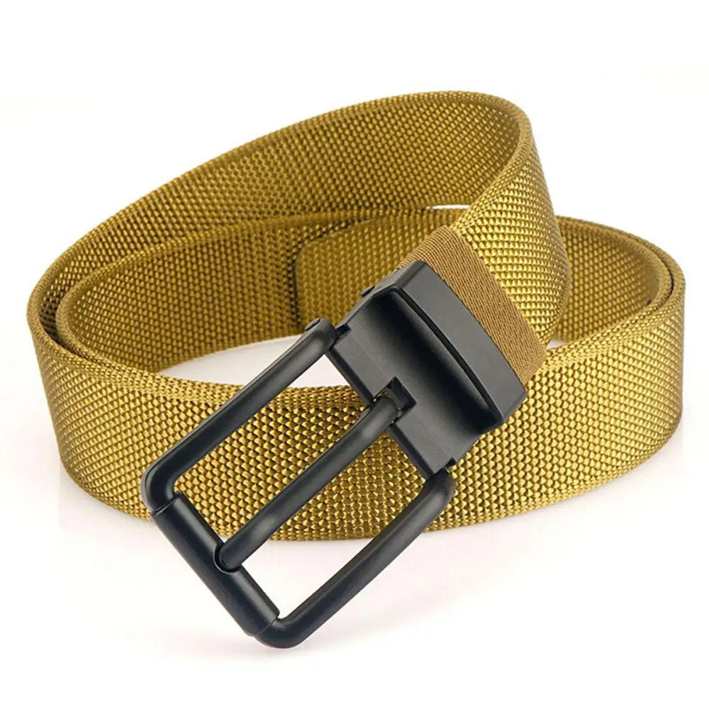 Olive green nylon belt with black buckle from Yedil Belt Collection of Canvas Belts