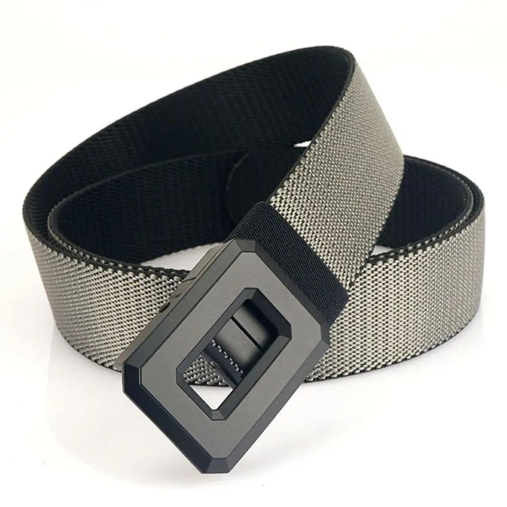 Gray and black Talgat belt set with geometric buckle designs for stylish wear