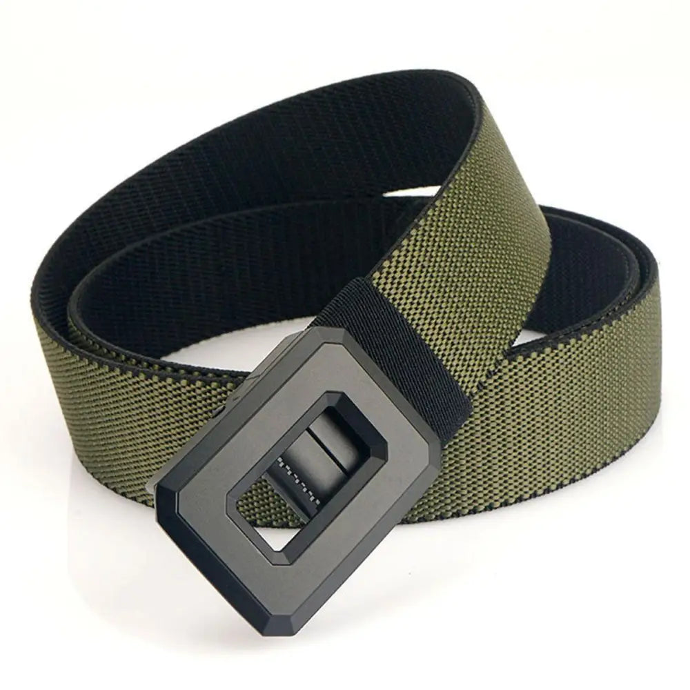 Olive green Talgat belt with black buckle from Talgat belt Set with Nylon Web Belts