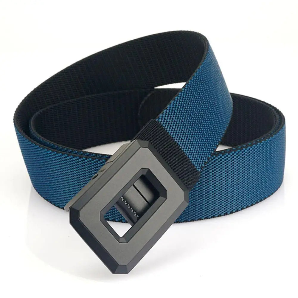 Blue fabric Talgat belt with gray buckle from Talgat Belt Set with Nylon Web Belts