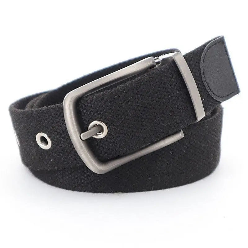 Black canvas belt with metal buckle from Gray Canvas Belt with Metal Buckle and Belt Offers