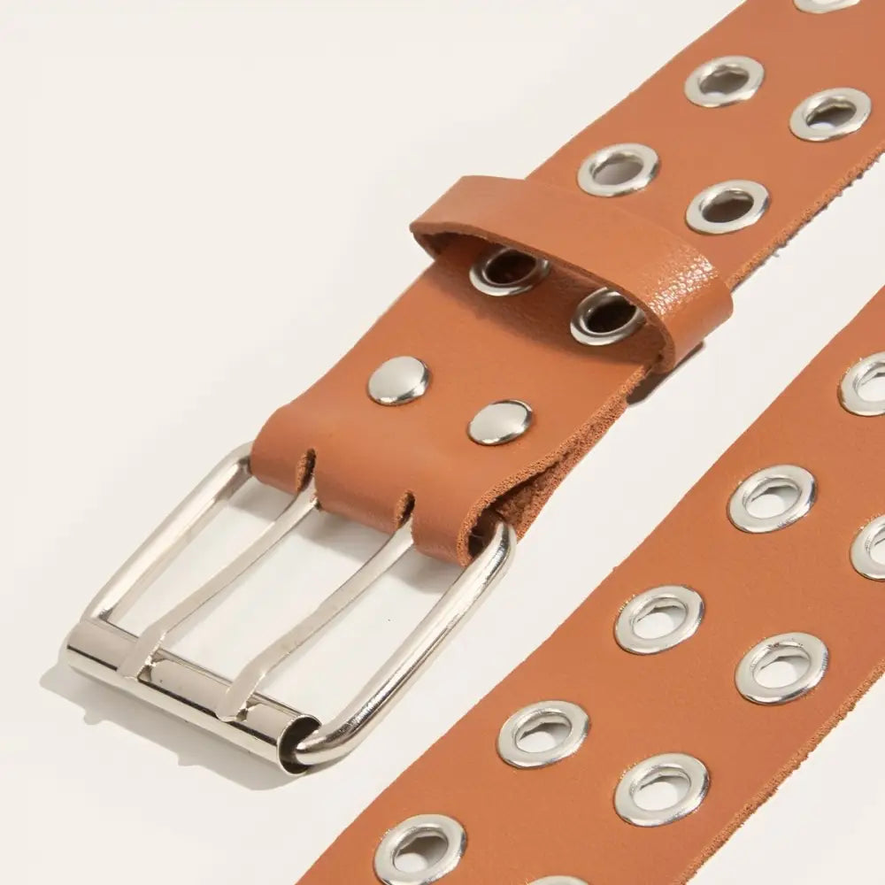 XXL Oriane Belt with silver buckle and grommet detailing in leather and fabric options