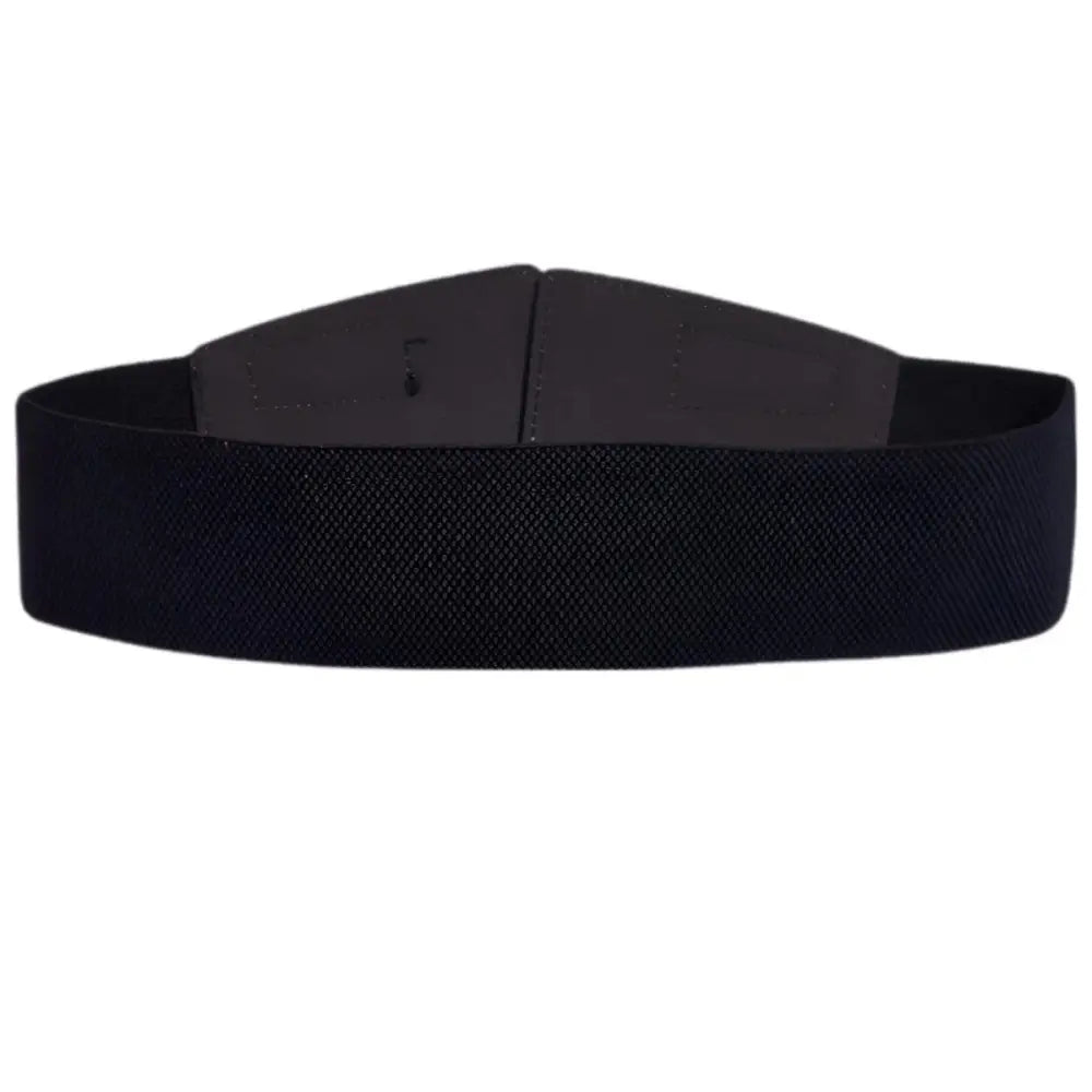 Black elastic belt with gold buckle suitable for extra large and XXL waist sizes