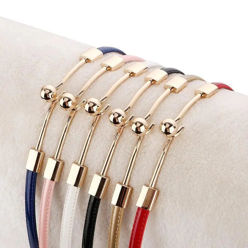 Wrona Belt Featuring Subtle Sophistication with Colorful Leather and Gold Hardware
