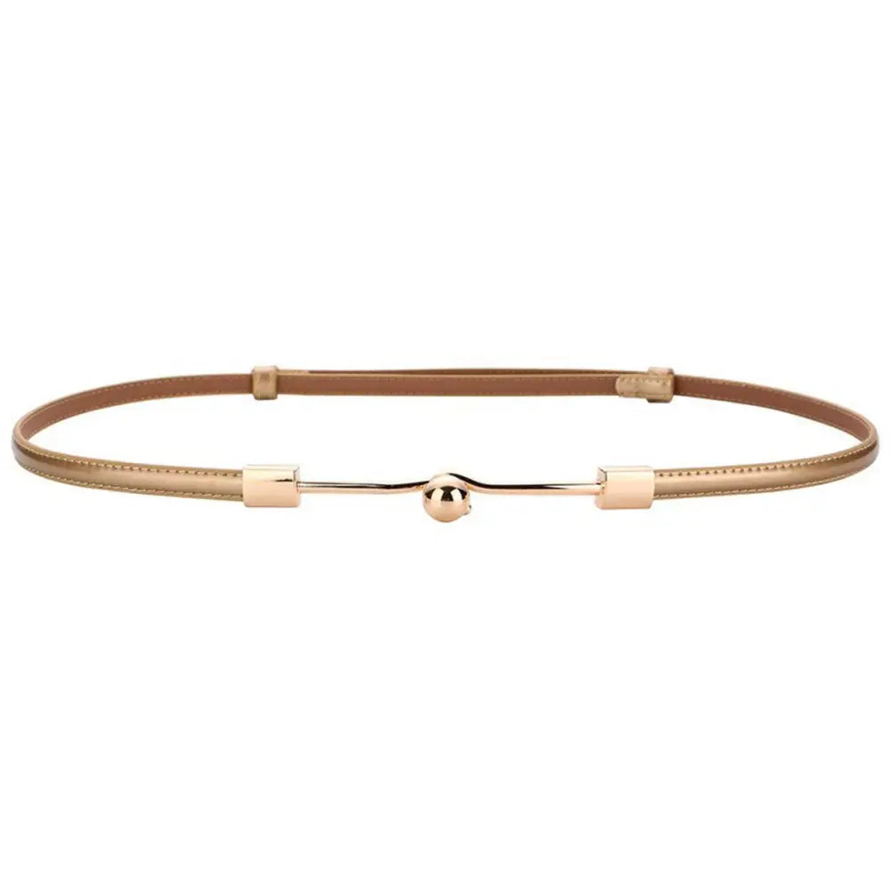 Wrona Belt featuring subtle sophistication with gold hardware and colorful leather strap