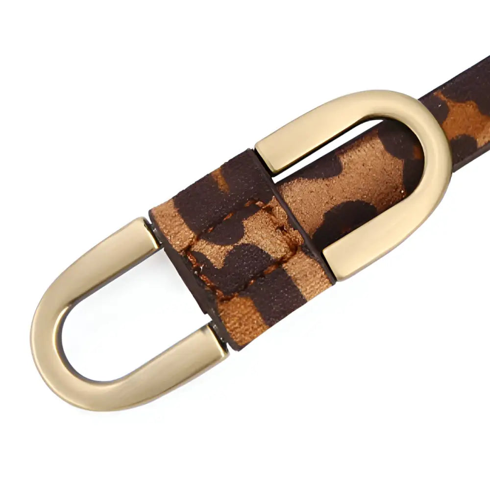 Leopard print belt with gold buckle from Nala Leopard Print collection for stylish accessories