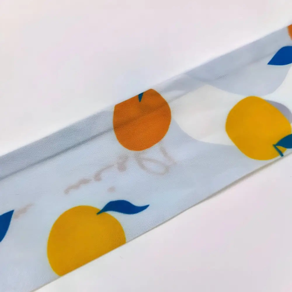 Fabric strip with orange fruit pattern for Citrus Burst Scarf Belt accessory