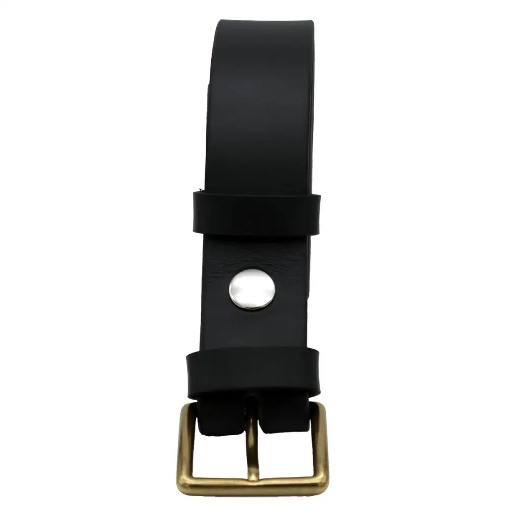 Full-grain leather belt with brass buckle showcasing enduring style and premium craftsmanship