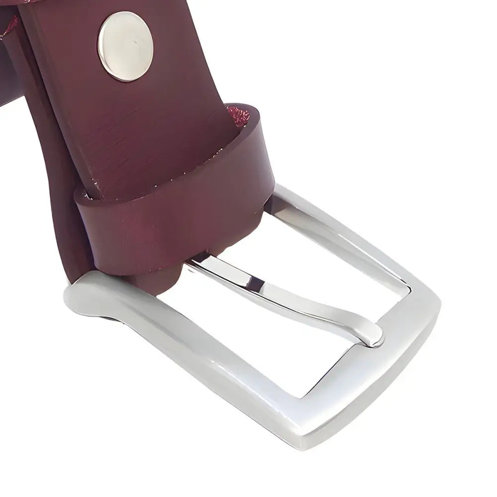 Vegetable tanned leather belt with silver buckle offers exceptional style and craftsmanship