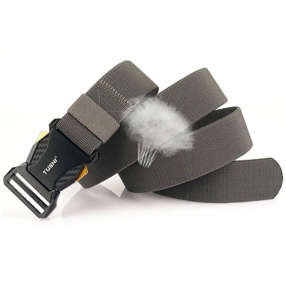 Gray woven belt with black buckle from Aki Elastic Tactical Military Belts Set