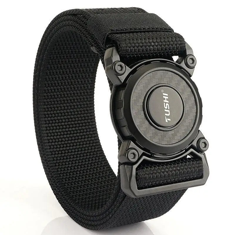 Black nylon tactical belt with circular buckle for Balki Model Tactical Belt Set