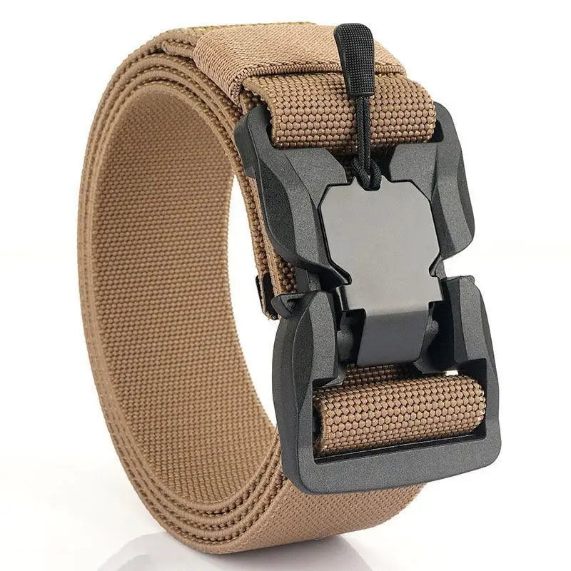Tan tactical belt with magnetic buckle from Ketill Model Elastic Tactical Military series