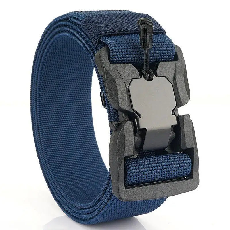 Blue nylon belt with black buckle from Ketill Model Elastic Tactical Military Belts line