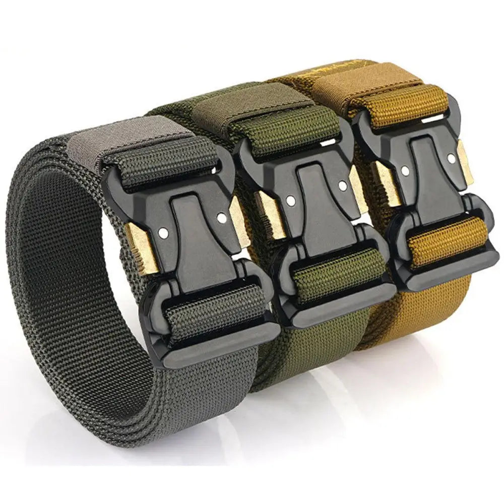Three Hallfred Tactical Elastic Belts with nylon and metal buckles for tactical military use