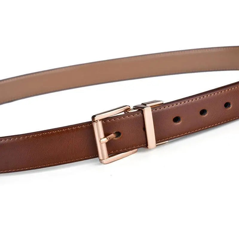Camille Belt in Brown Leather with Gold Buckle, stylish men’s accessory product