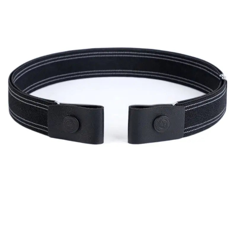 Black elastic belt with magnetic clasp from Black and white striped elastic belt product