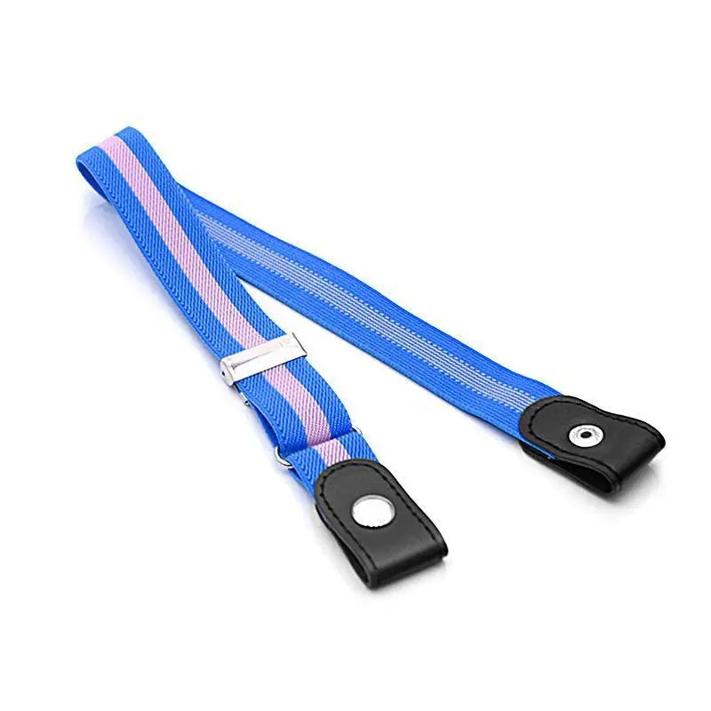 Blue and pink striped Mareta Elastic Belt from the Mareta Elastic Belt Collection