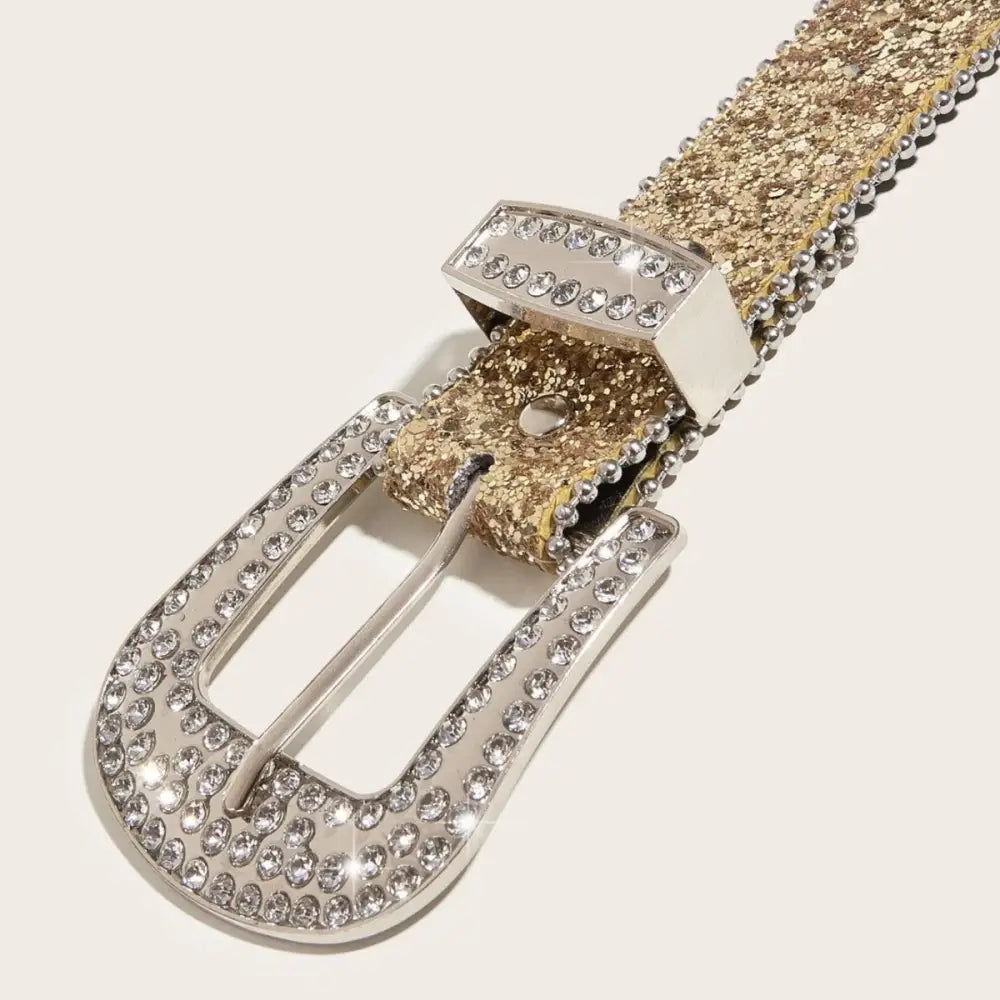 Sparkly gold and silver rhinestone belt from Briella Sequin Western collection