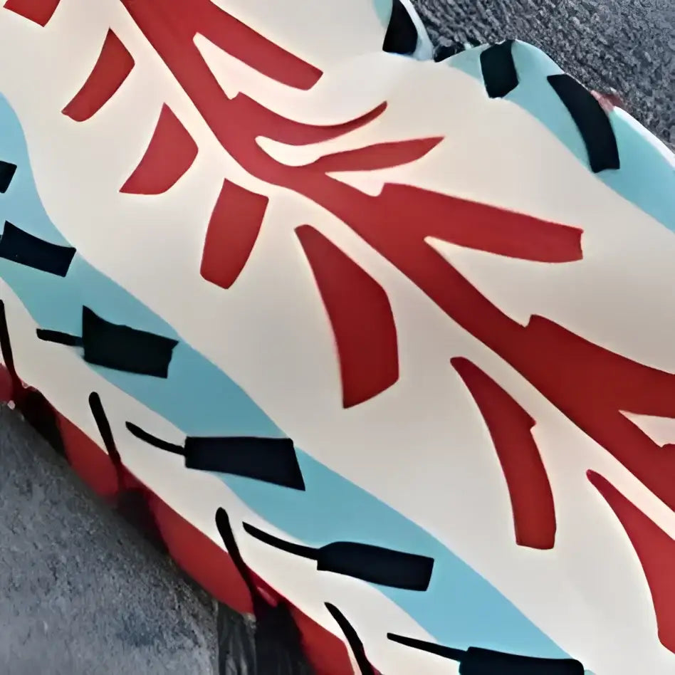 Patterned fabric with Molino scarf belt adds stylish detail to Denim Shorts and Skirts