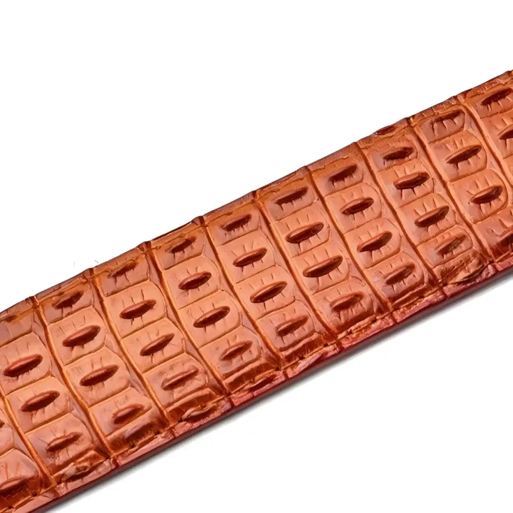 Textured brown leather men’s belt from Enokur Men’s Belt collection in crocodile leather